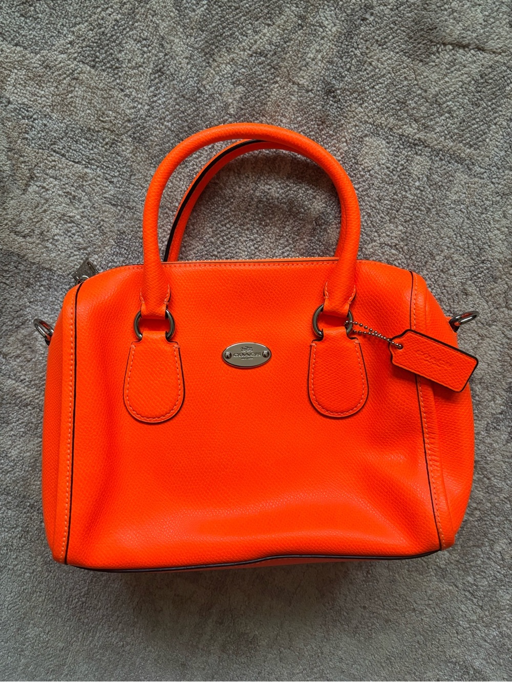 Coach mini Bennett neon orange satchel